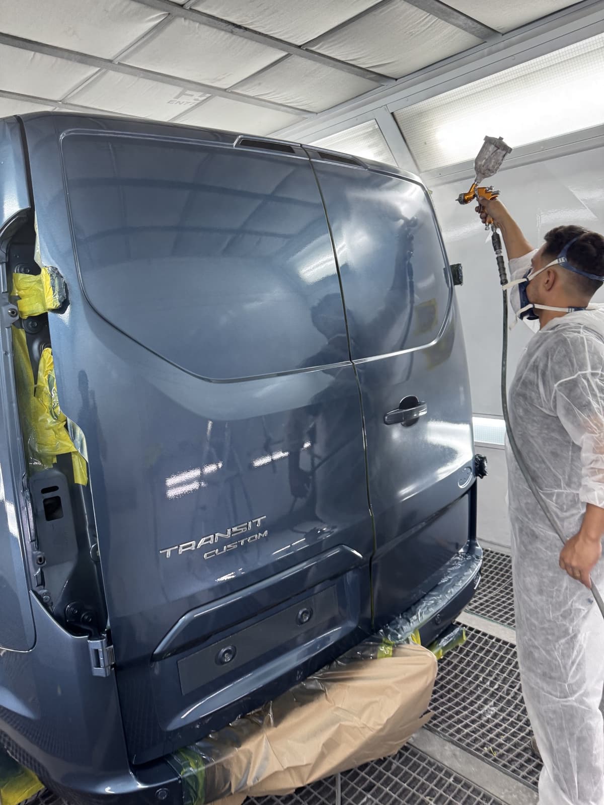Mechanic working on a car
