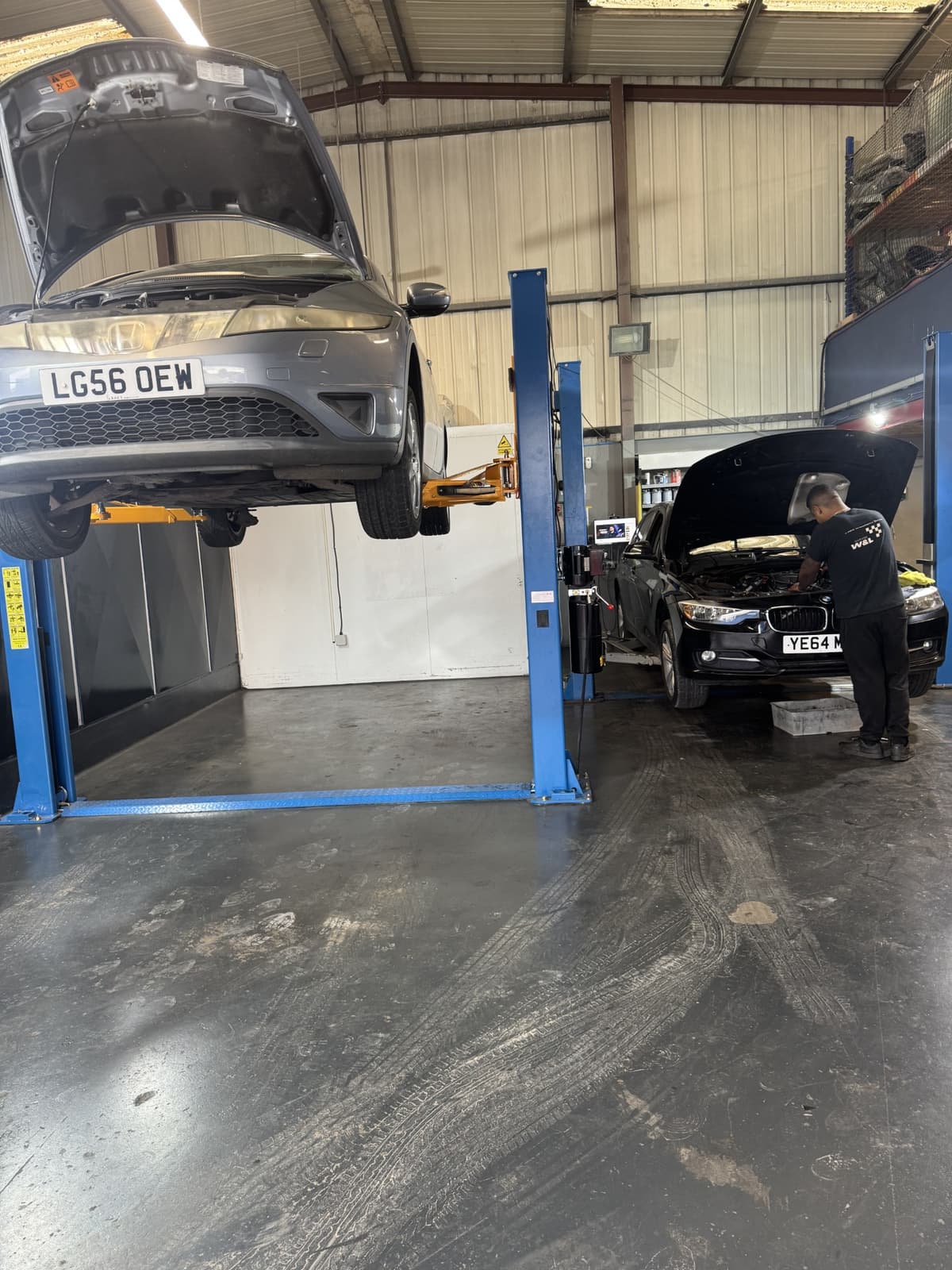 Mechanic working on a car